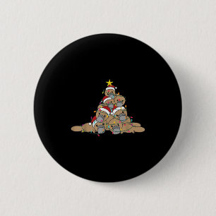 Badge Rond 5 Cm Arbre de Noël d'ornithorynque Animaux de Noël drôl