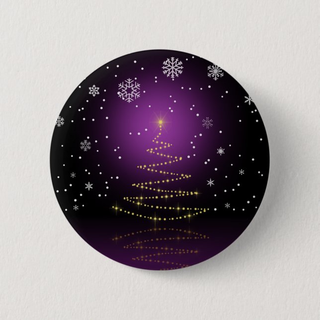Badge Rond 5 Cm Arbre de Noël moderne de Gleamy (Devant)