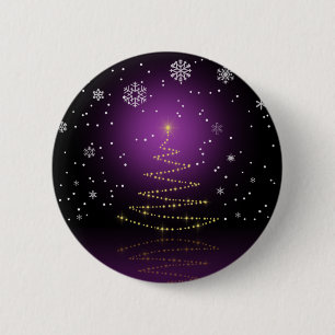 Badge Rond 5 Cm Arbre de Noël moderne de Gleamy