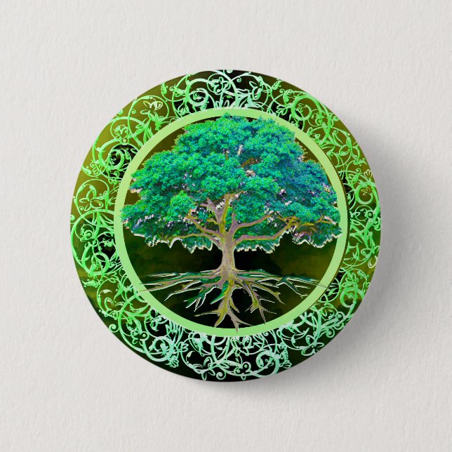 Badge Rond 5 Cm Arbre de santé de la vie (Devant)