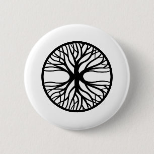 Badge Rond 5 Cm Arbre de tatouage de la vie