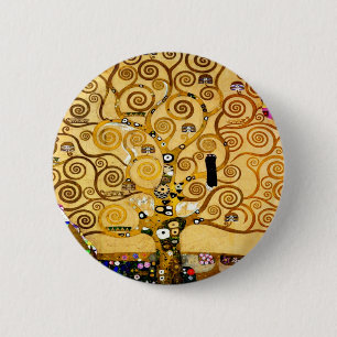 Badge Rond 5 Cm Arbre de vie Gustav Klimt Nouveau