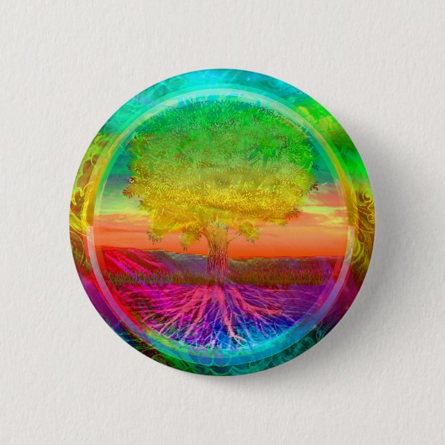 Badge Rond 5 Cm Arbre des miracles de la vie (Devant)