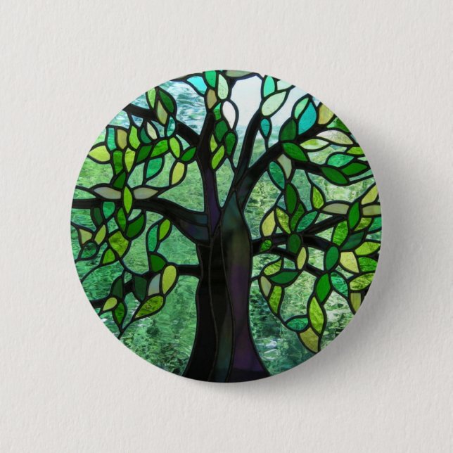 Badge Rond 5 Cm Arbre d'insigne d'enchantement (Devant)