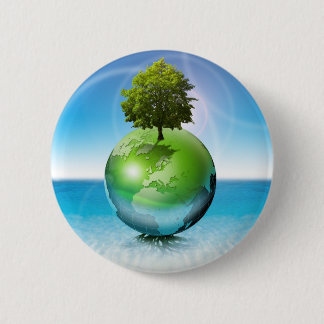 Badge Rond 5 Cm Arbre du monde - concept d'écologie