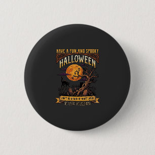 Badge Rond 5 Cm Arbre effrayant Halloween pleine lune chat noir ci