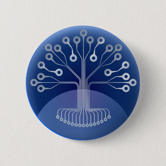 Badge Rond 5 Cm Arbre électronique (Devant)