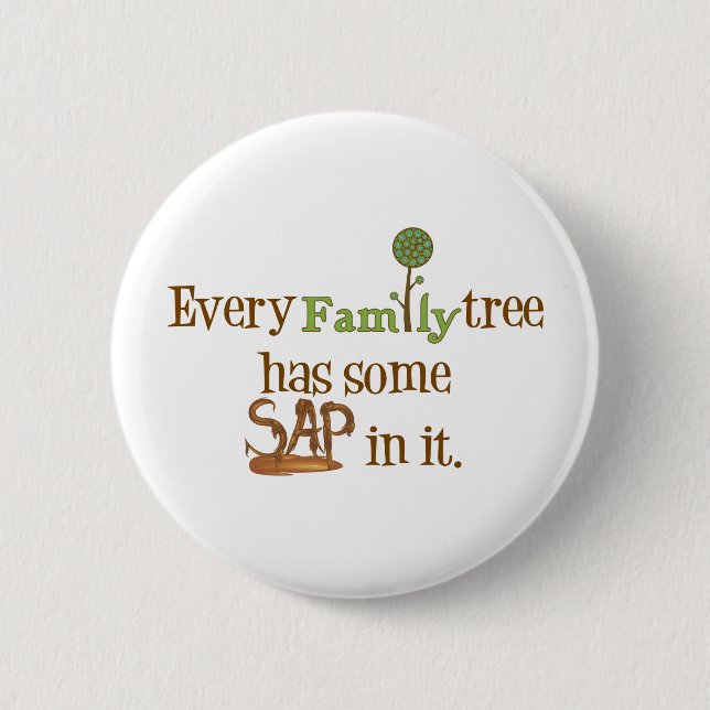 Badge Rond 5 Cm Arbre familial amusant (Devant)