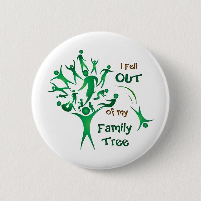 Badge Rond 5 Cm Arbre familial amusant (Devant)