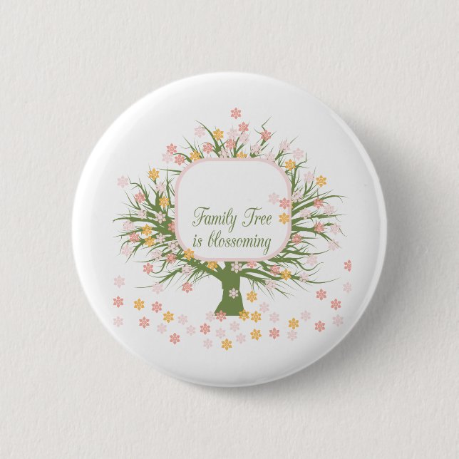 Badge Rond 5 Cm Arbre familial en floraison (Devant)