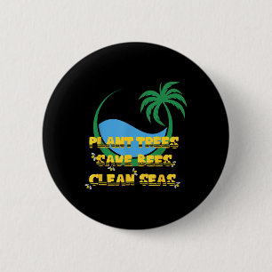 Badge Rond 5 Cm Arbre Plantation Bee Protection Eco Nettoyage de l