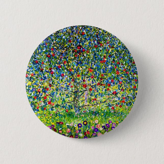 Badge Rond 5 Cm Arbre pomme Gustav Klimt (Devant)