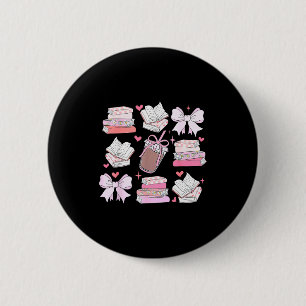 Badge Rond 5 Cm Arc Bow Book Café Saint-Valentin Bibliophile Bibli