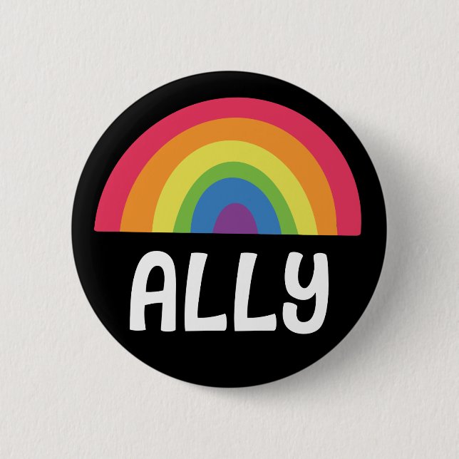 Badge Rond 5 Cm Arc en arc-en-ciel droit (Devant)