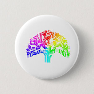 Badge Rond 5 Cm Arc-en-ciel d'arbre d'Oakland