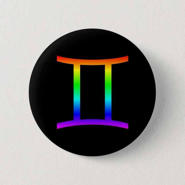 Badge Rond 5 Cm Arc en ciel de Gemini (Devant)