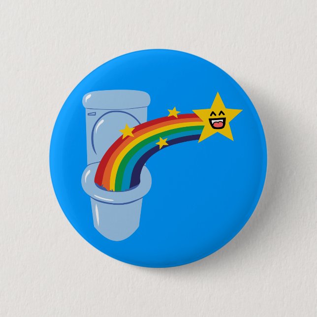 Badge Rond 5 Cm Arc-en-ciel de toilette (Devant)