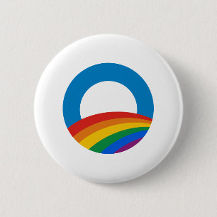 Badge Rond 5 Cm Arc-en-ciel d'Obama