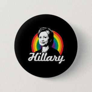 Badge Rond 5 Cm Arc-en-ciel Hillary - Politique LGBT -