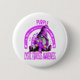 Badge Rond 5 Cm Arc-en-ciel Je Porte Conscience de la fibrose kyst