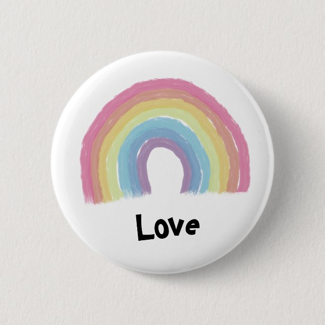 Badge Rond 5 Cm Arc-en-ciel pastel (Devant)