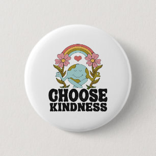 Badge Rond 5 Cm Arc-en-ciel positif Hippie de paix Choisissez Kind