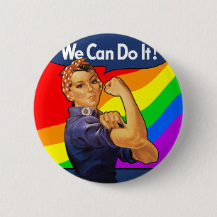 Badge Rond 5 Cm Arc-en-ciel Rosie