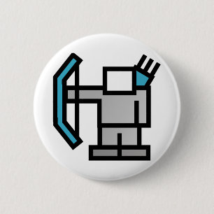 Badge Rond 5 Cm Archer en bleu