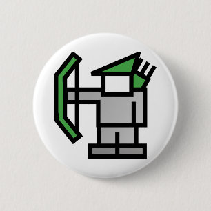 Badge Rond 5 Cm Archer en vert