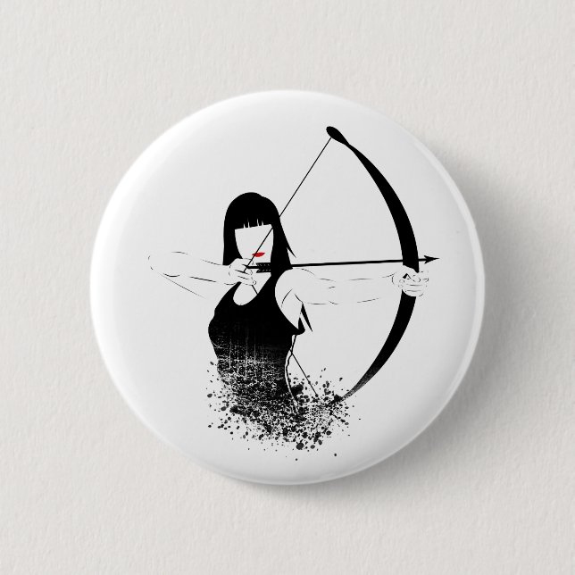Badge Rond 5 Cm Archer féminin (Devant)