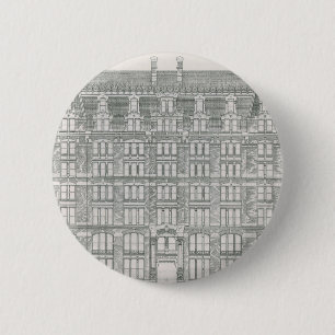 Badge Rond 5 Cm Architecture Ancienne, Compagnie du Canal Delaware