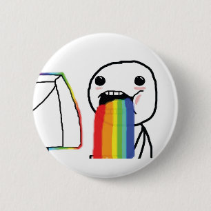 Badge Rond 5 Cm Arcs-en-ciel vomissants
