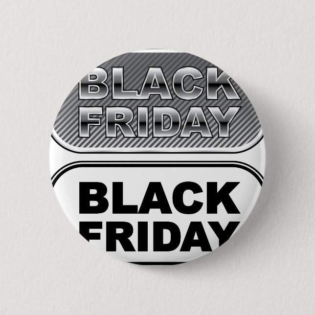 Badge Rond 5 Cm Argent noir de bouton de vendredi (Devant)