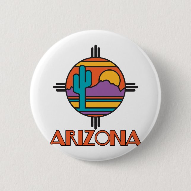 Badge Rond 5 Cm Arizona Desert Mandala (Devant)