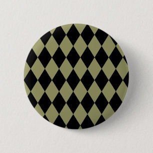 Badge Rond 5 Cm Arlequin Avocado et noir