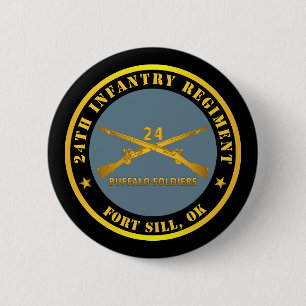 Badge Rond 5 Cm Armée - 24e Régiment d'infanterie - Fort Sill, OK 