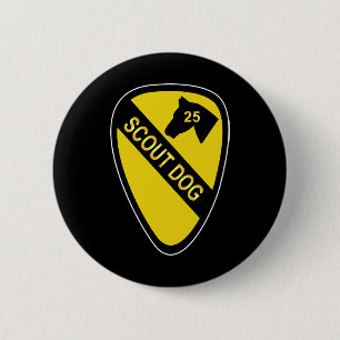Badge Rond 5 Cm Armée - 25e Peloton de chiens scout 1re Cav wo Txt