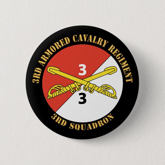Badge Rond 5 Cm Armée - 3e Escadron - 3e Régiment de cavalerie bli (Devant)