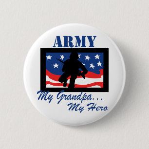 Badge Rond 5 Cm Armée mon grand-papa mon héros