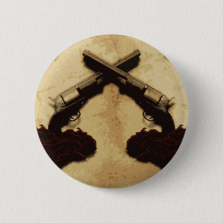 Badge Rond 5 Cm Armes à feu et roses