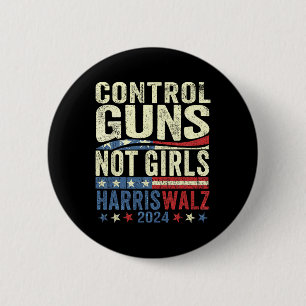 Badge Rond 5 Cm Armes de contrôle et non filles droits des femmes