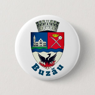 Badge Rond 5 Cm Armoiries de Buzău, Roumanie