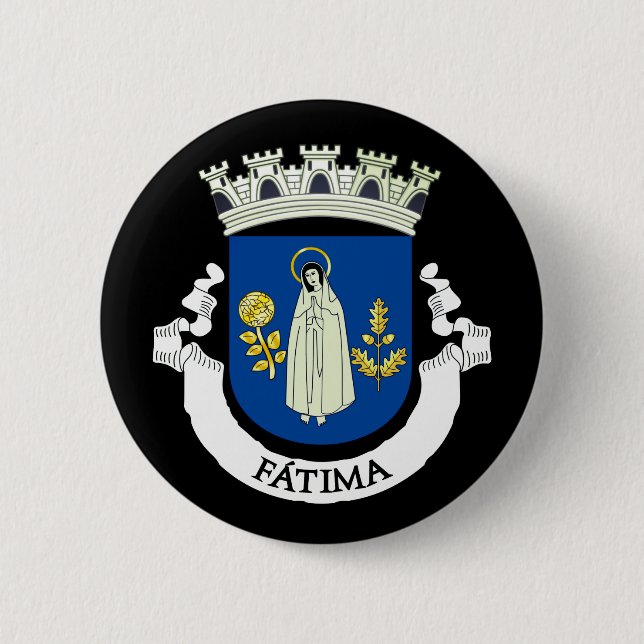Badge Rond 5 Cm Armoiries de Fátima, Portugal (Devant)