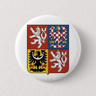 Badge Rond 5 Cm Armoiries de la République tchèque CZ
