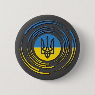 Badge Rond 5 Cm Armoiries de l'Ukraine Drapeau bleu jaune