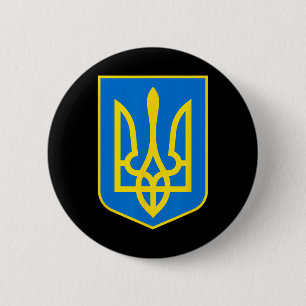 Badge Rond 5 Cm Armoiries de l'Ukraine - Slava Ukraini 2