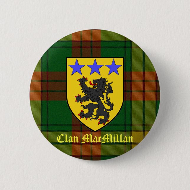 Badge Rond 5 Cm Armoiries de MacMillan Tartan (Devant)