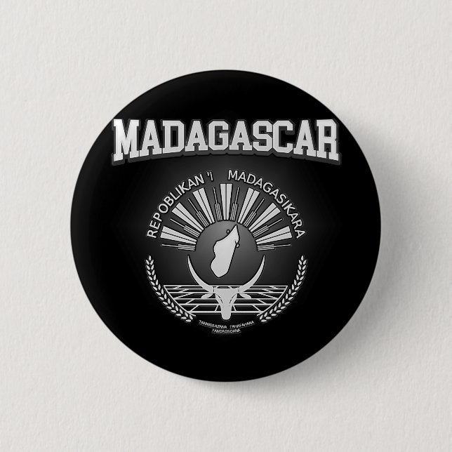 Badge Rond 5 Cm Armoiries de Madagascar (Devant)