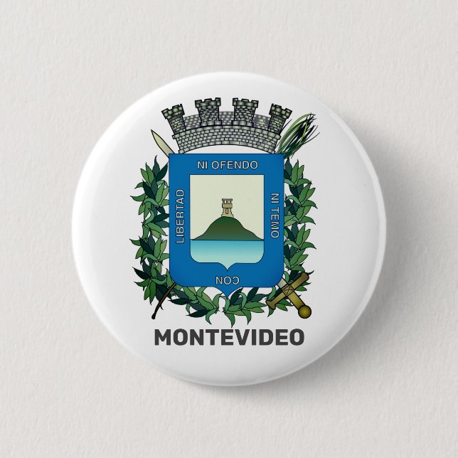 Badge Rond 5 Cm Armoiries de Montevideo, Uruguay (Devant)