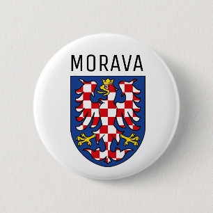 Badge Rond 5 Cm Armoiries de Moravie - TCHÉTCHIE